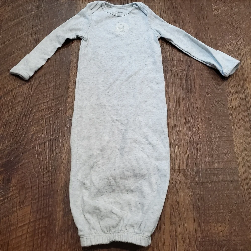 Carters Cotton Gown Sleep Sack Pajamas Baby Elephant White Gray Gender Neutral